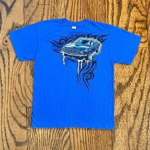 Y2K Dodge Challenger Tribal Print T Shirt